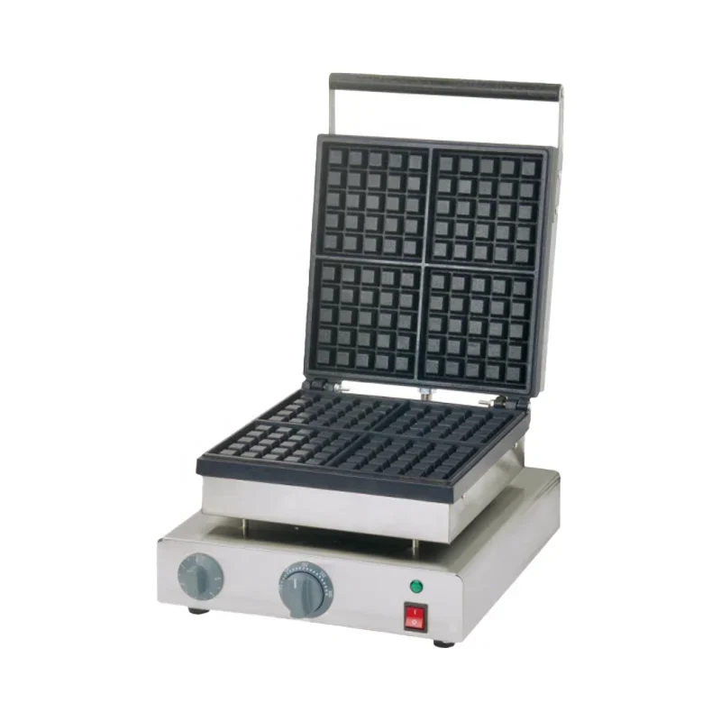 Waffle Iron Belgian - Pembuat Waffle Komersial Chef Prosentials 4-Piring