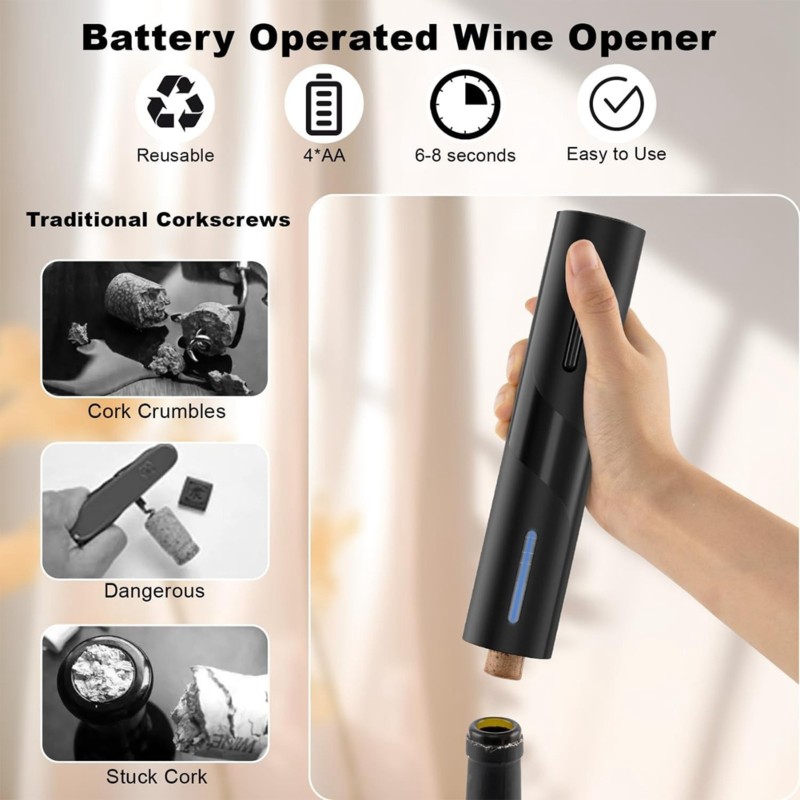 Wine Opener Electric - [BARU!N92R】 Pembuka Botol Otomatis Portabel-Pembuka Anggur