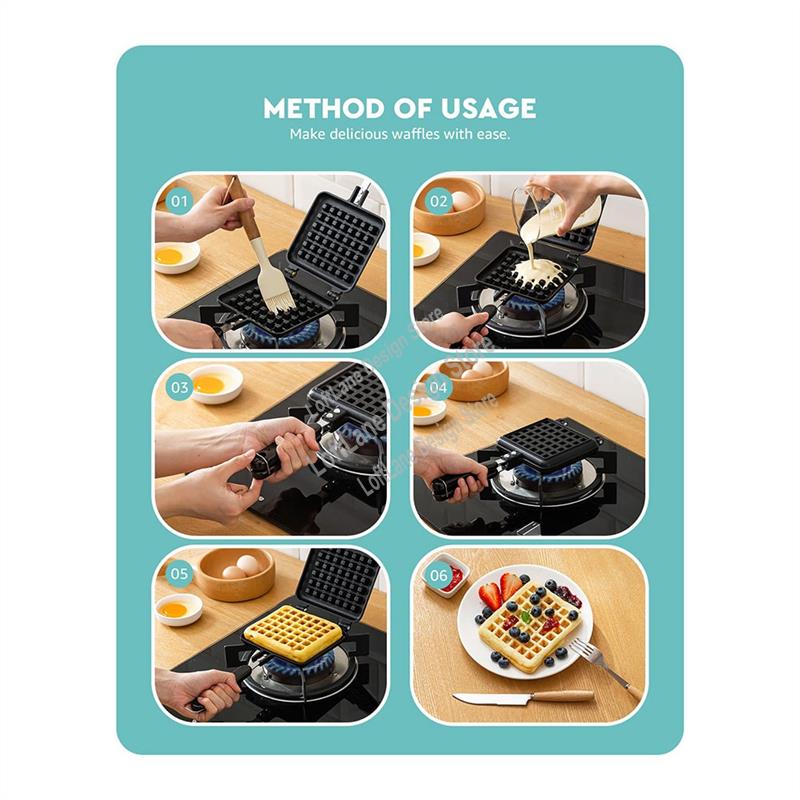 Waffle Iron Belgian - 1 Buah Pelat Besi Wafel Atas