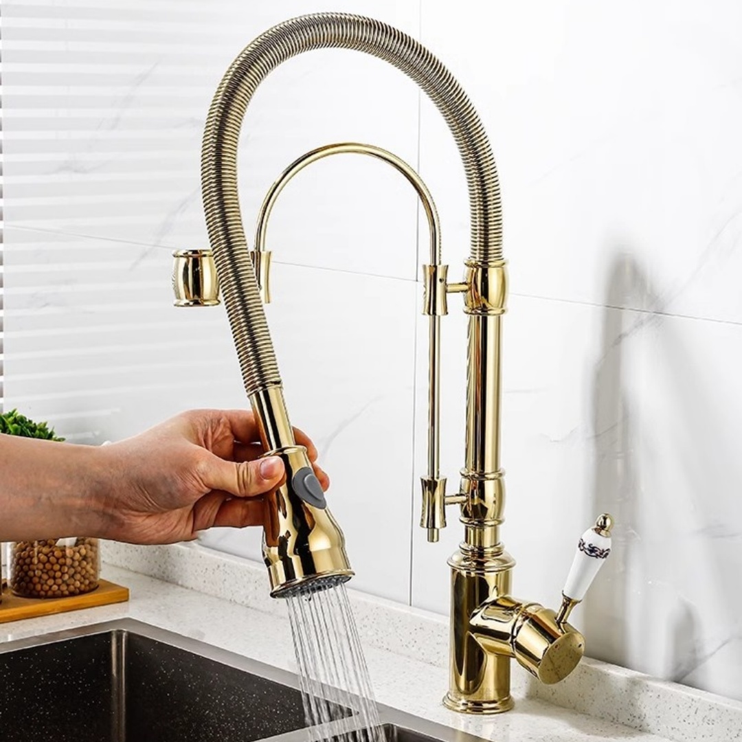 Keran Dapur Tarik Turun Emas,  - Kitchen Appliances Australia ulasan dan harga